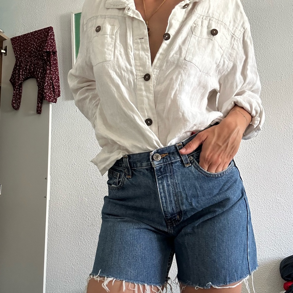 White linen cardigan